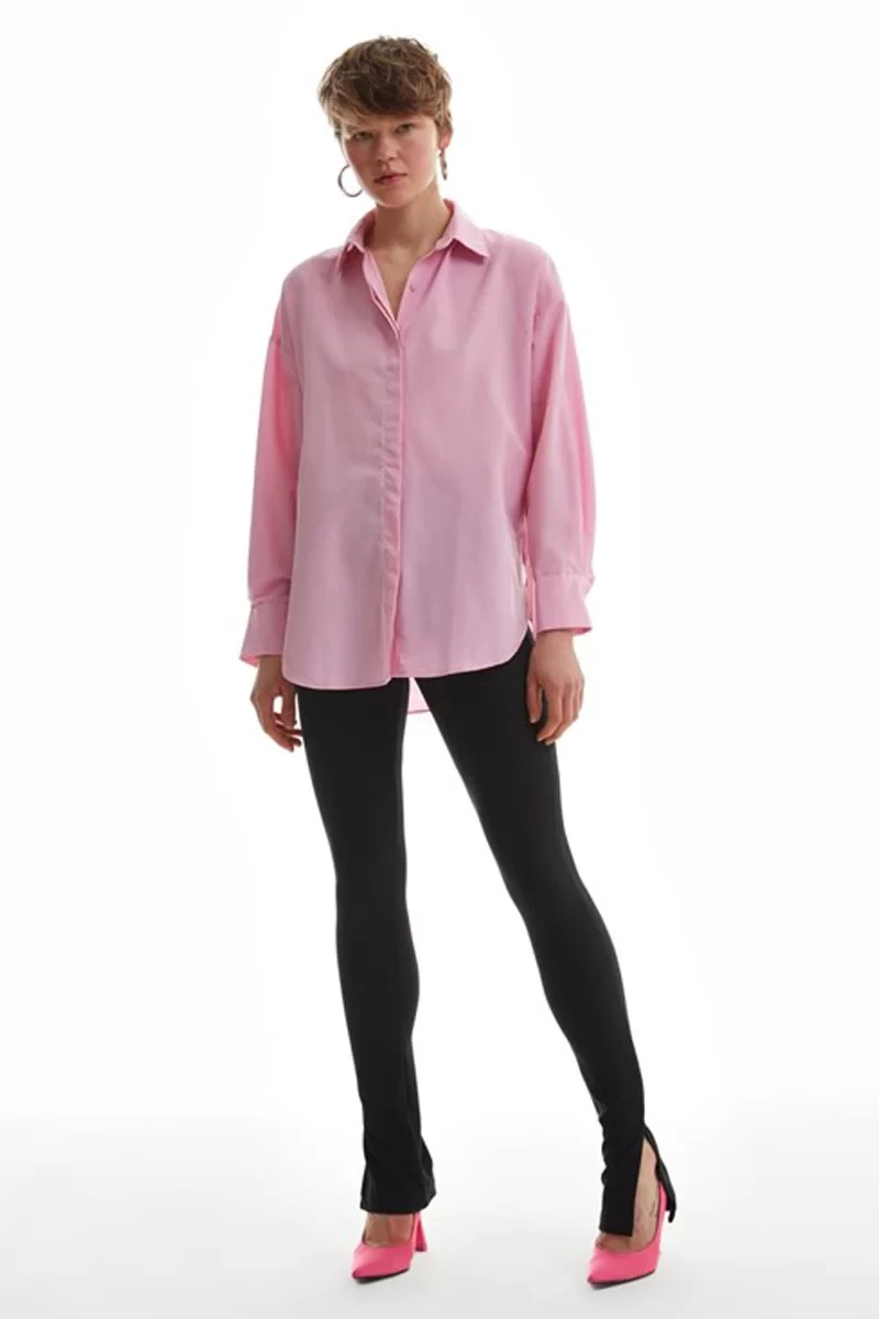 Quzu Pembe Oversize Gömlek