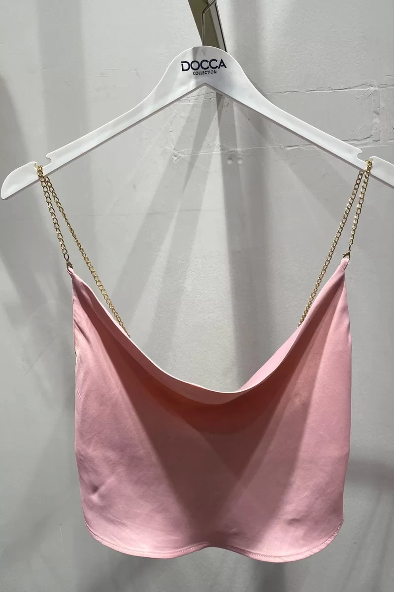 Quzu Pembe Zincir Detaylı Bluz