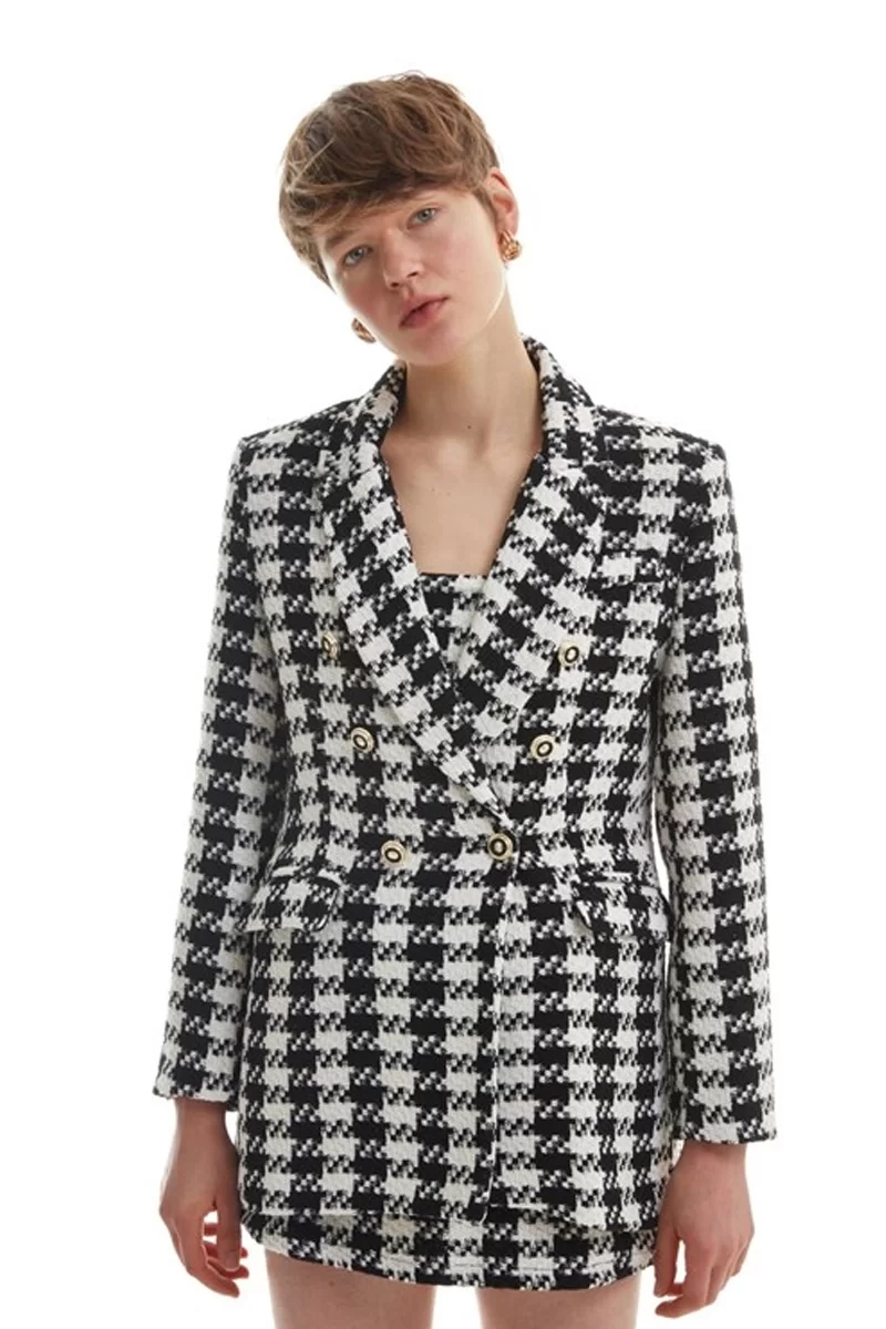 Quzu Ekru Tüvit Blazer Ceket
