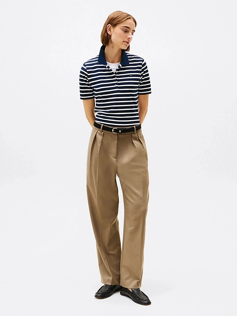 Tommy Hilfiger Kadın 1985 Kısa Kollu Polo Yaka Tişört