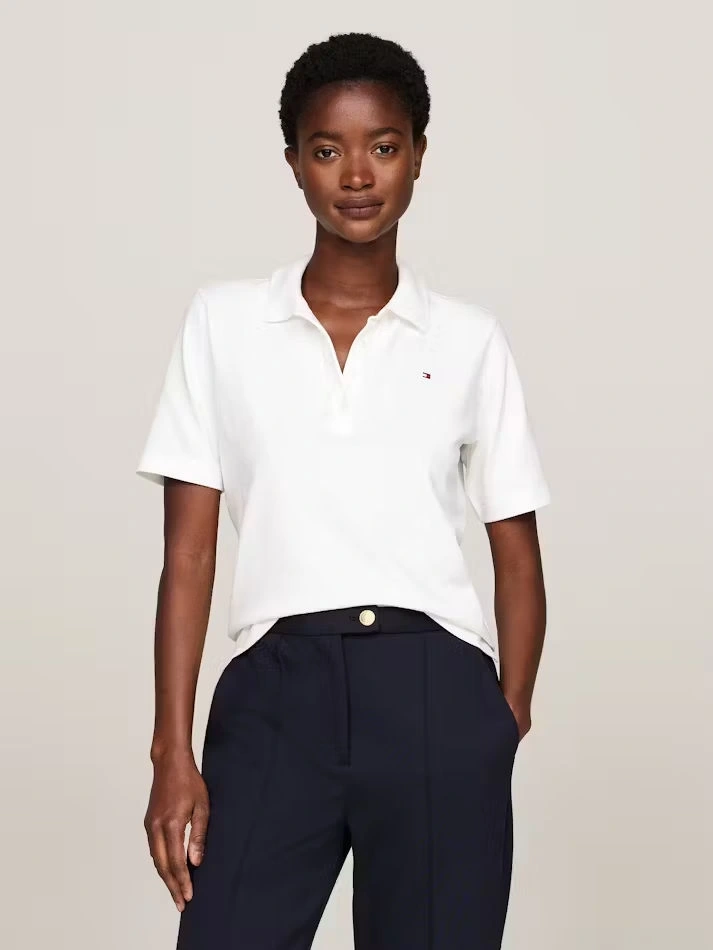Tommy Hilfiger Kadın Beyaz  Logolu T-Shirt