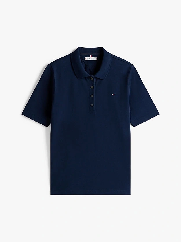 Tommy Hilfiger  Kadın Mavi Polo Yaka T-Shirt