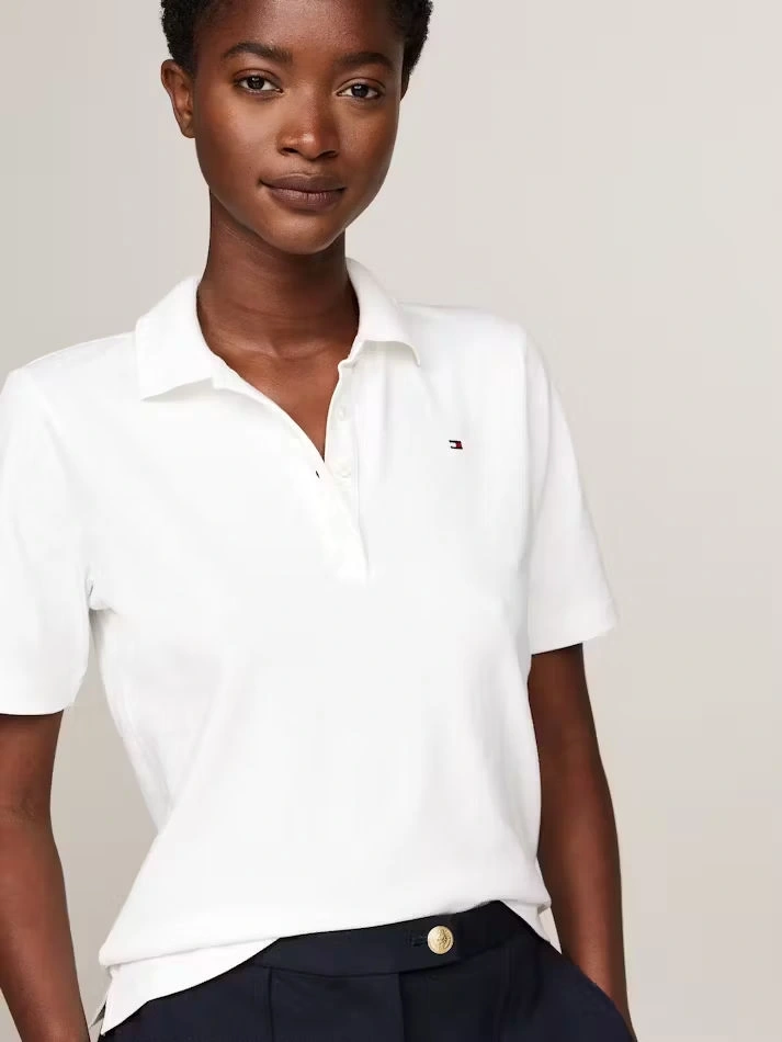 Tommy Hilfiger Kadın Beyaz  Logolu T-Shirt