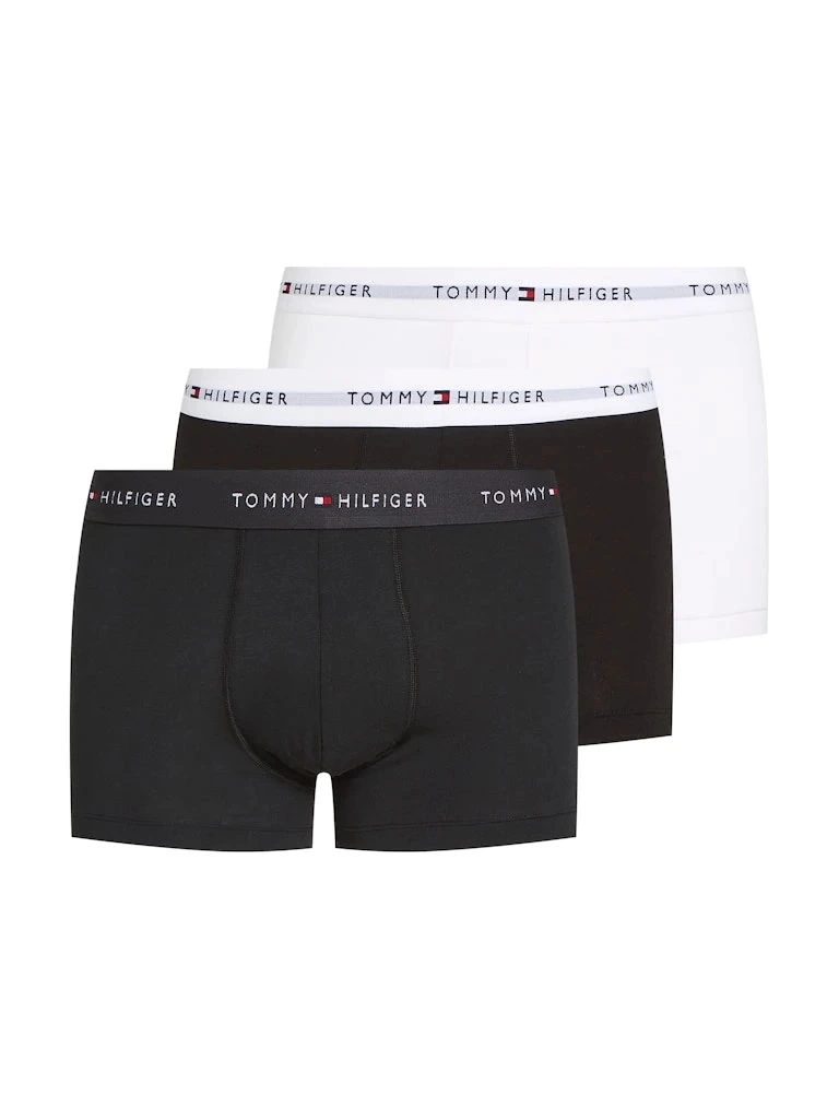 Tommy Hilfiger Erkek 3lü Siyah Düz Renk Trunk Boxer