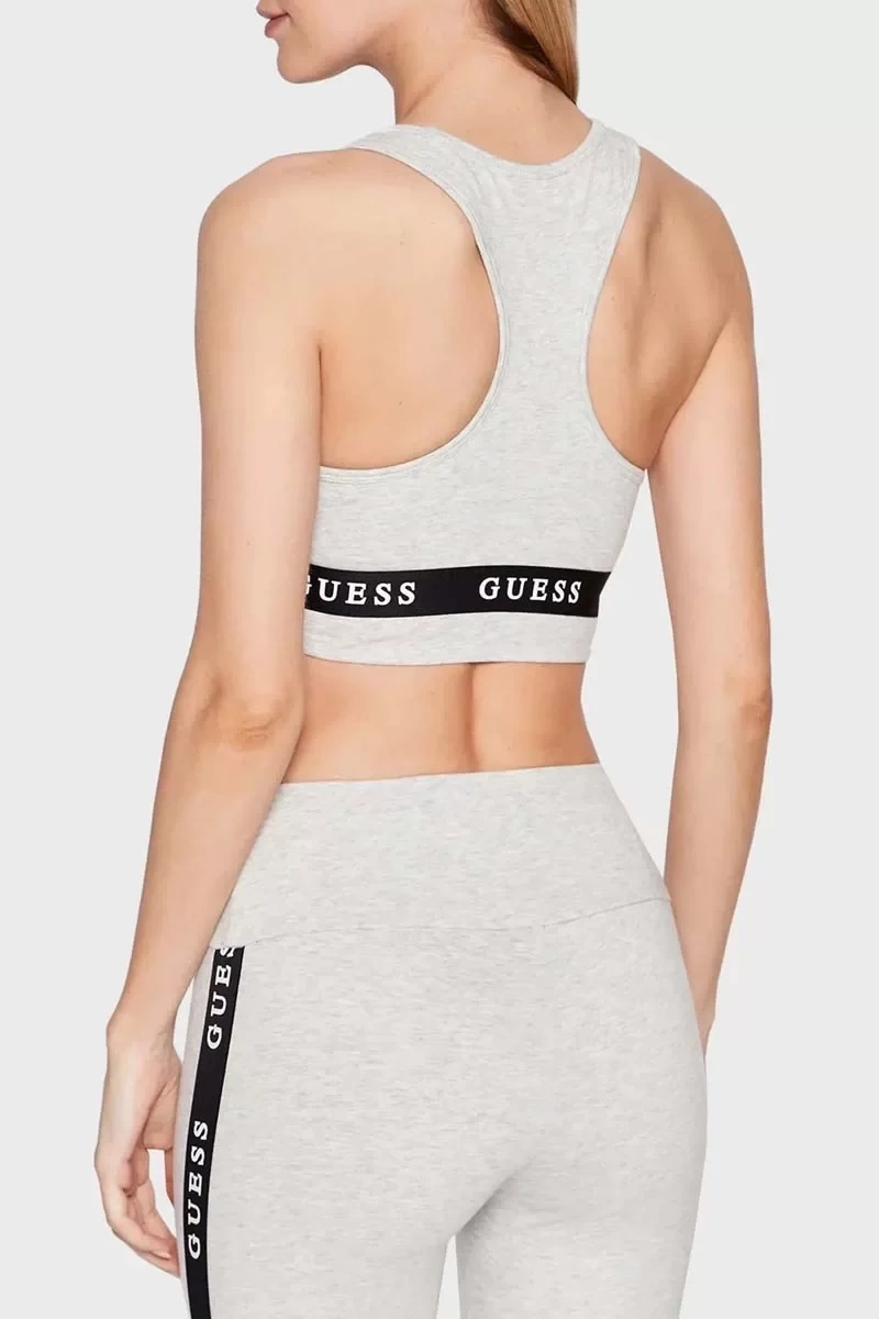 Guess Logo Şeritli Yuvarlak Yaka Aline Spor Kadın Sütyen