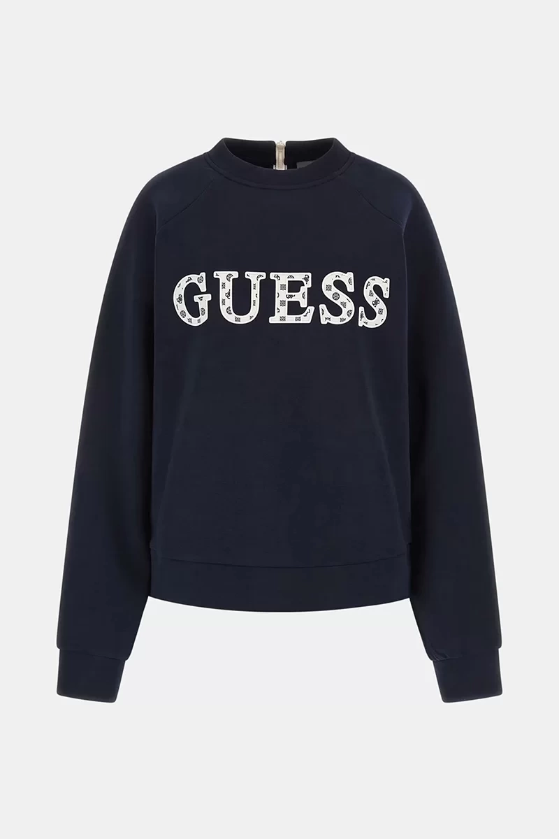 Guess Önü Logolu Sweatshirt  Mavi
