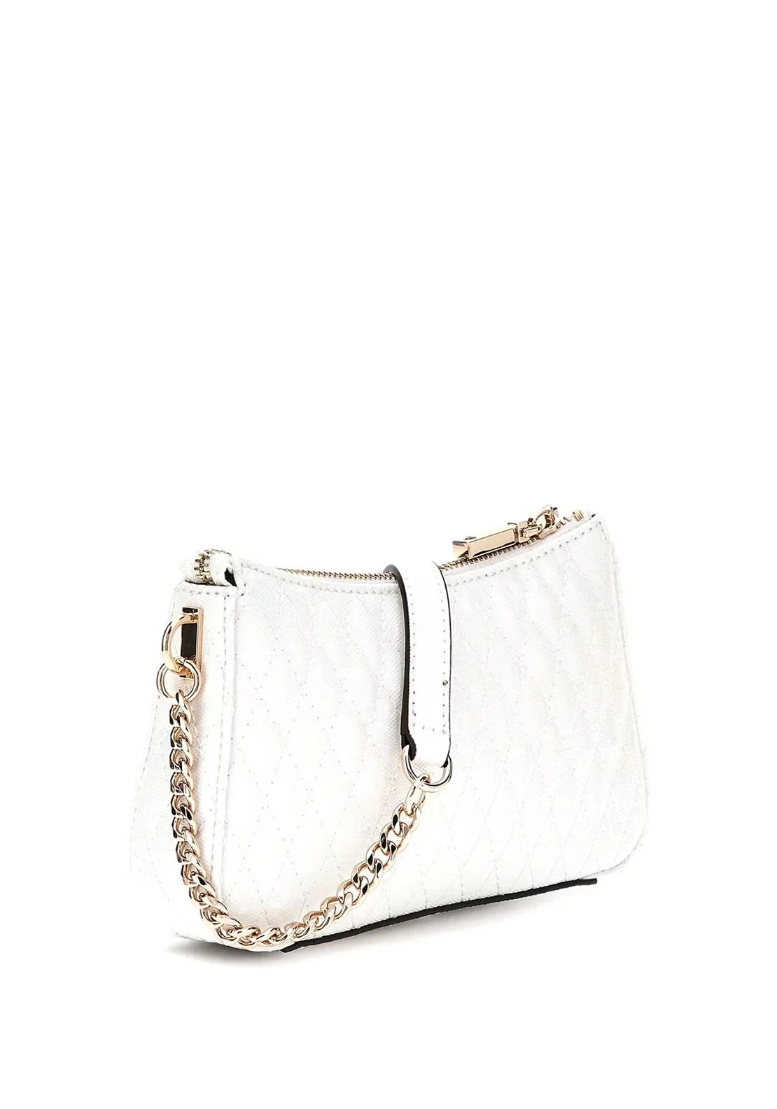Guess Kadın  Beyaz Betula Top Fermuarlı Omuz Çantası
