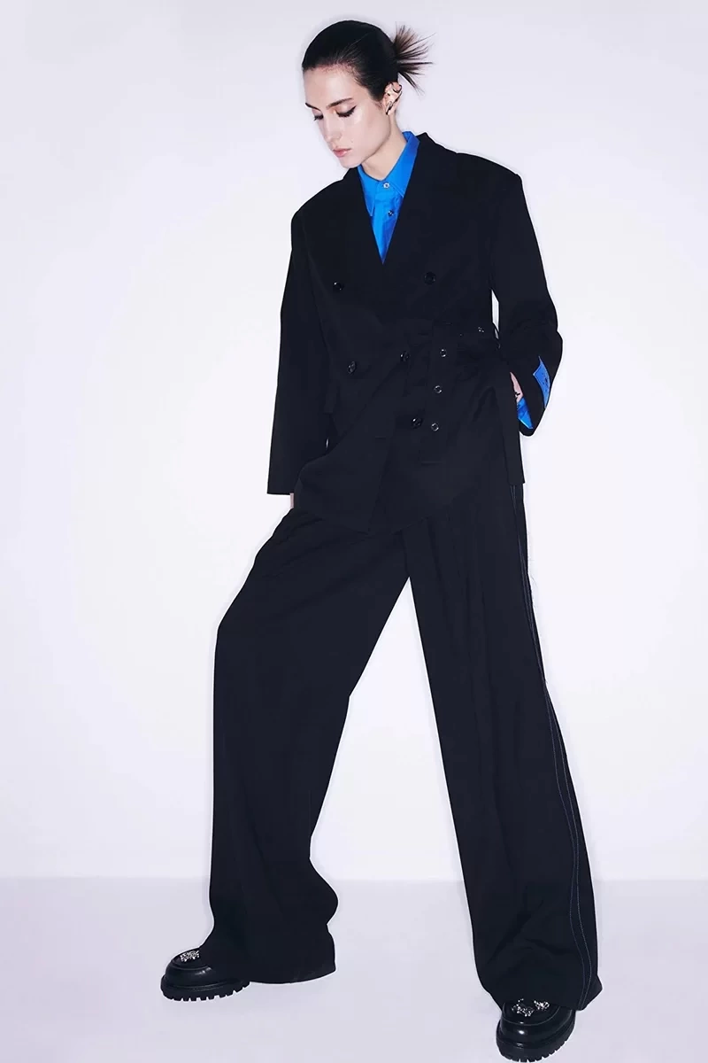Twist Kontrast  Dikişli  Kruvaze Blazer