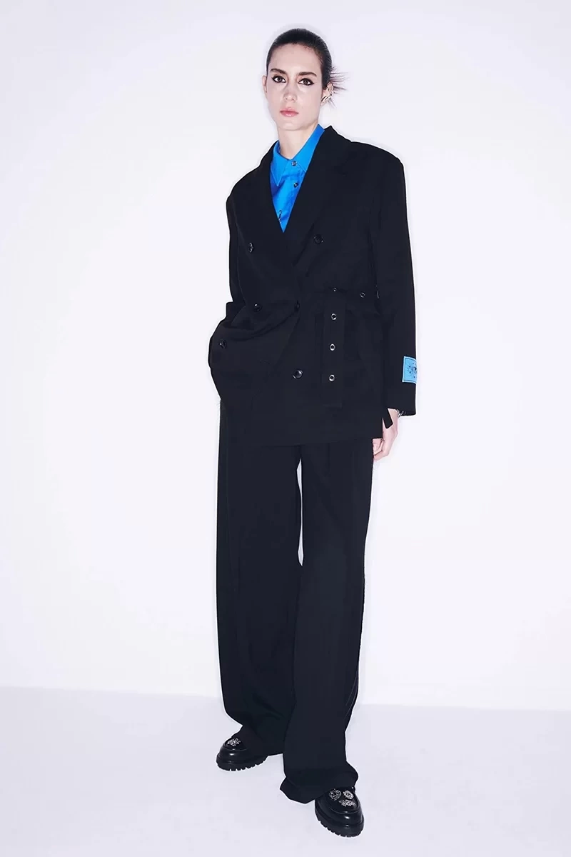 Twist Kontrast  Dikişli  Kruvaze Blazer