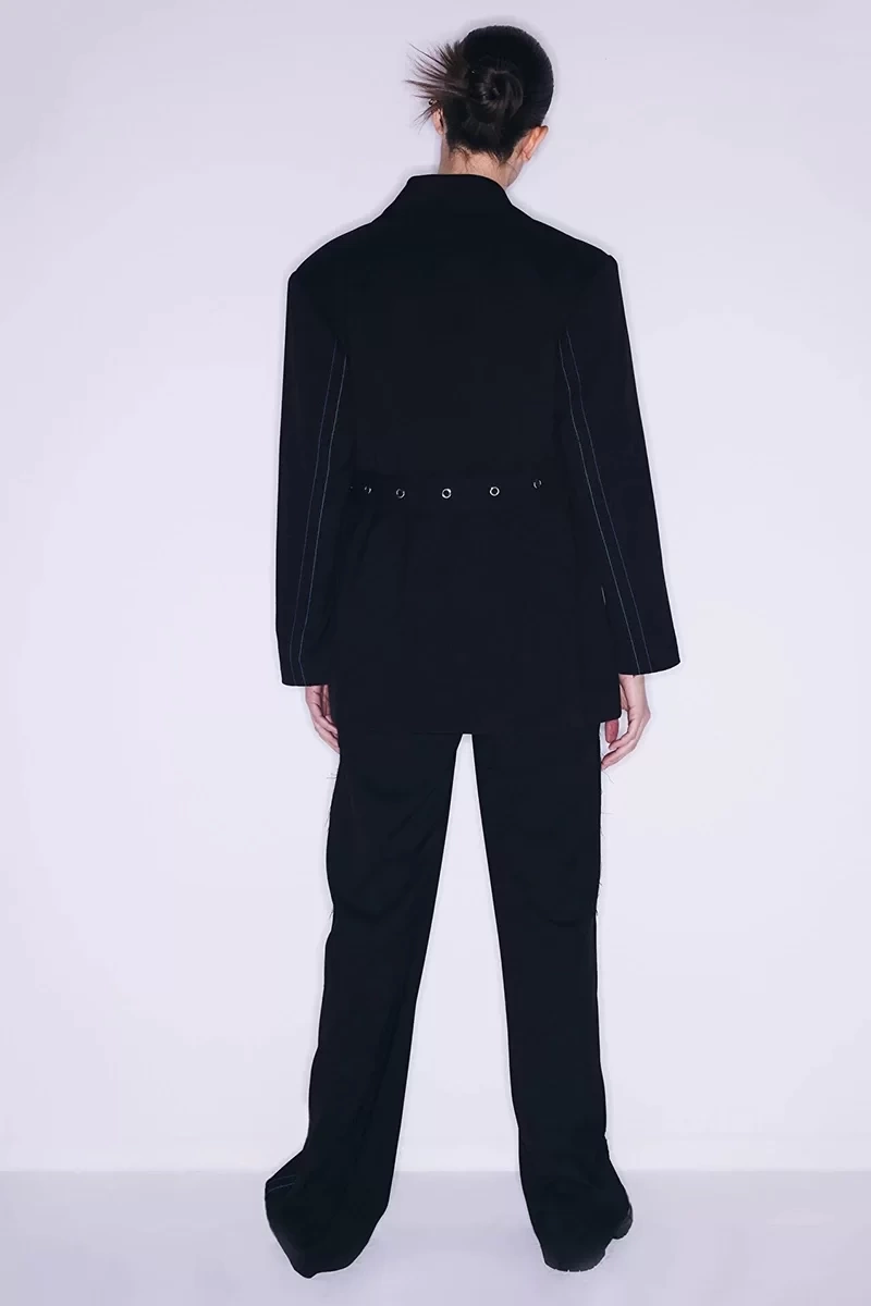 Twist Kontrast  Dikişli  Kruvaze Blazer
