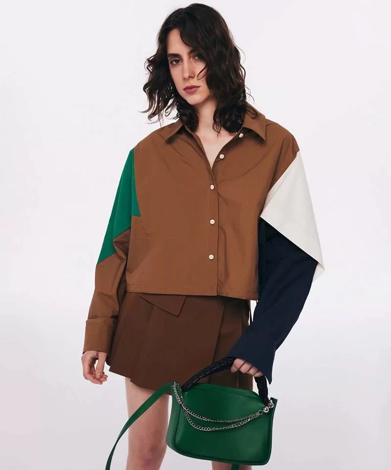 Twist ColorBlock Poplin Gömlek Kadın