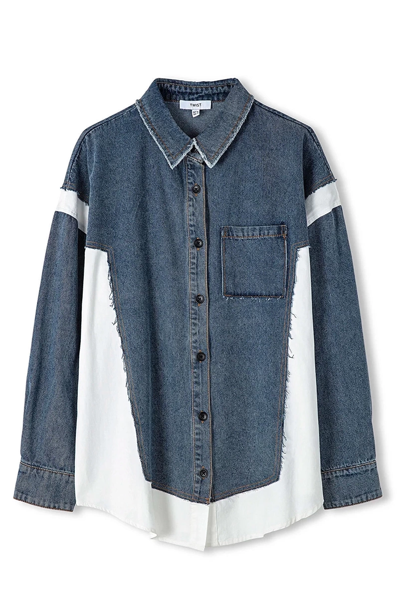 Twist Poplin  Mıx  Jean  Kadın Gömlek