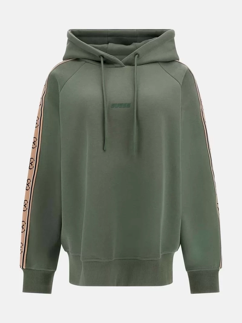 Guess Yan Logolu Kapüşonlu Sweatshirt Kadın