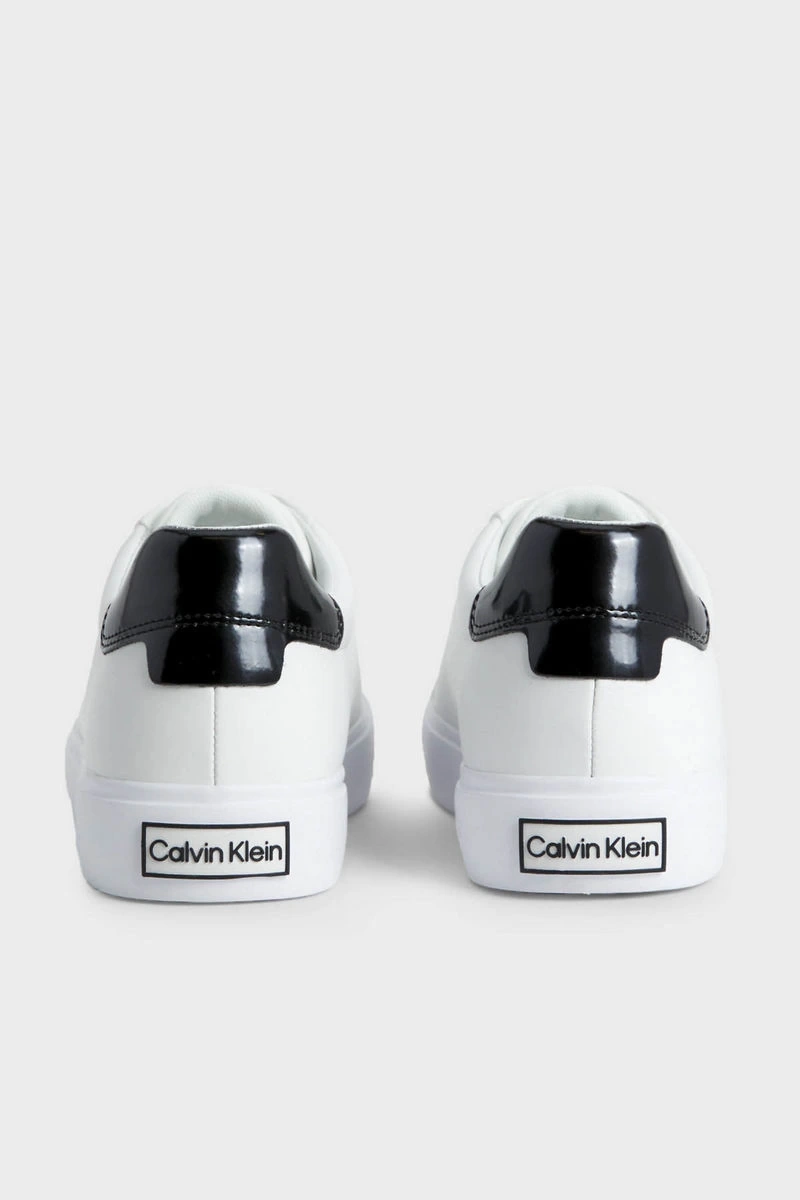 Calvin Klein Hakiki Deri Siyah Beyaz Logolu Kadın Sneaker