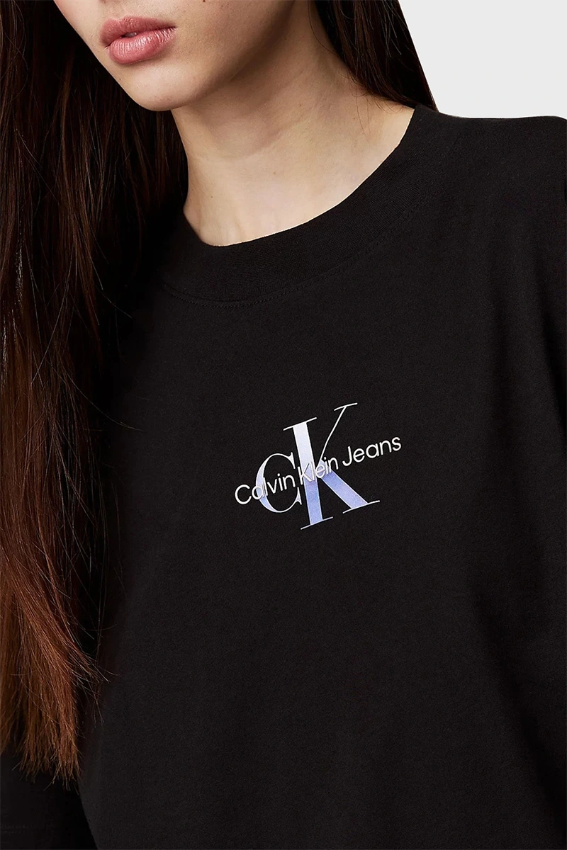 Calvin Klein Kadın Logo Baskılı Siyah T-shirt