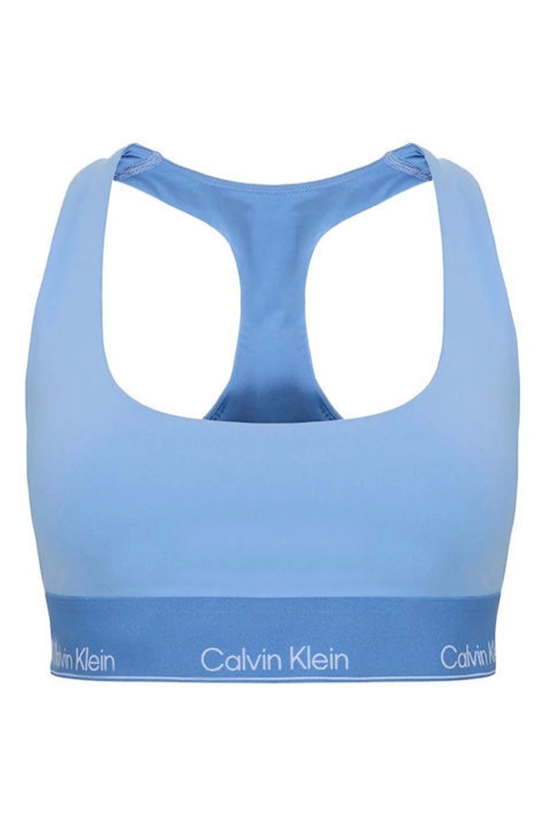 Calvin Klein Kadın Mavi Beli Elastik Bantlı Crop Büstiyer