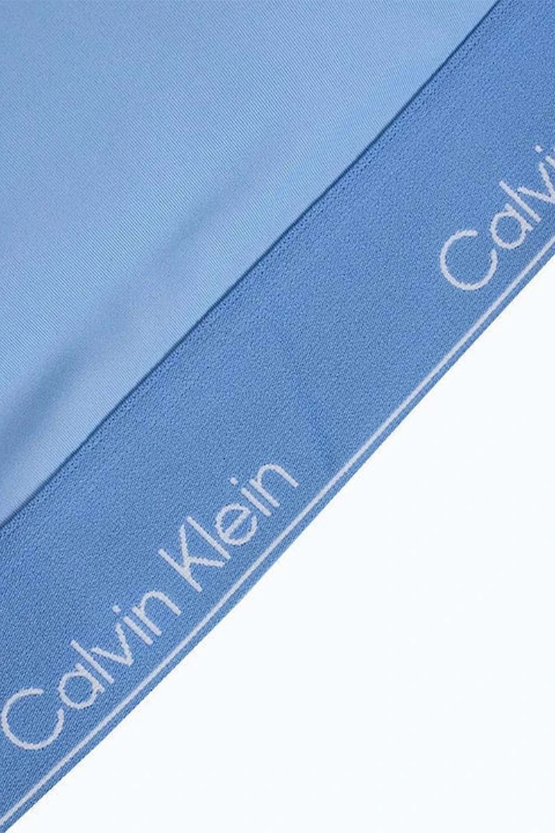 Calvin Klein Kadın Mavi Beli Elastik Bantlı Crop Büstiyer