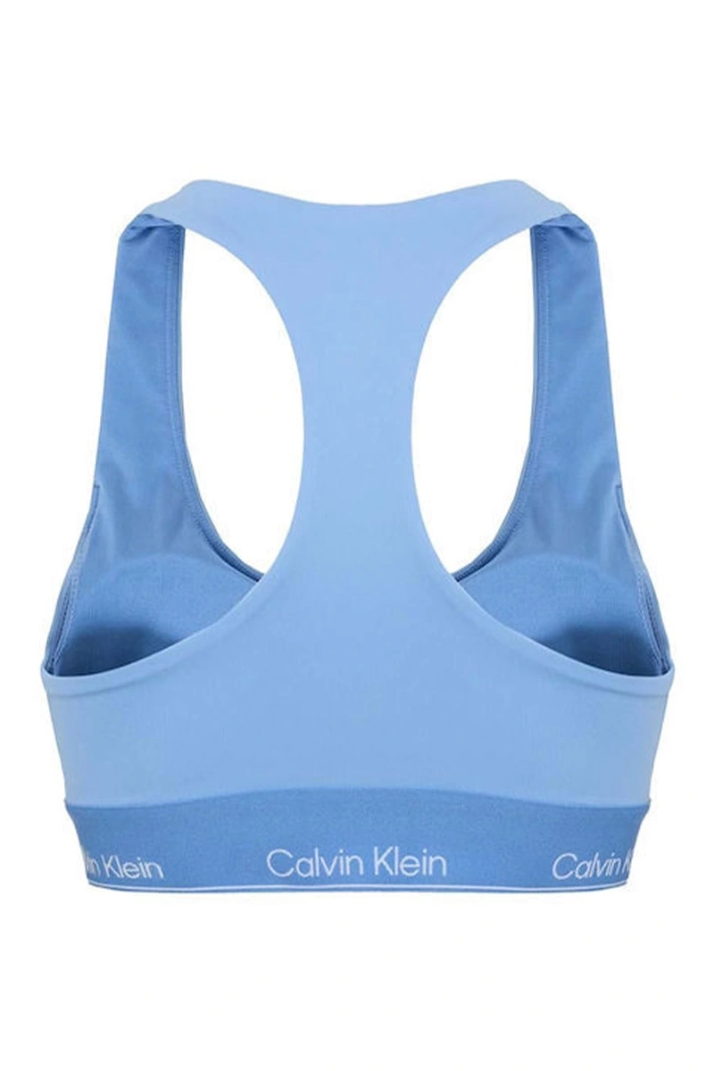 Calvin Klein Kadın Mavi Beli Elastik Bantlı Crop Büstiyer