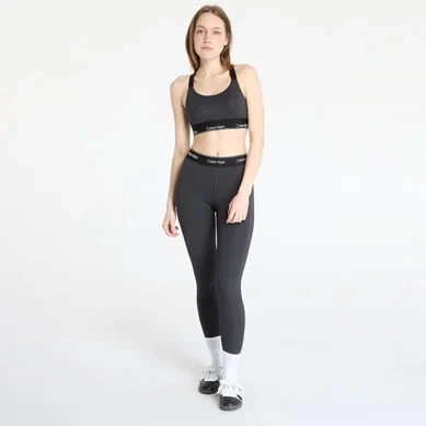 Calvin Klein Kadın Siyah Beli Elastik Bantlı Crop Büstiyer