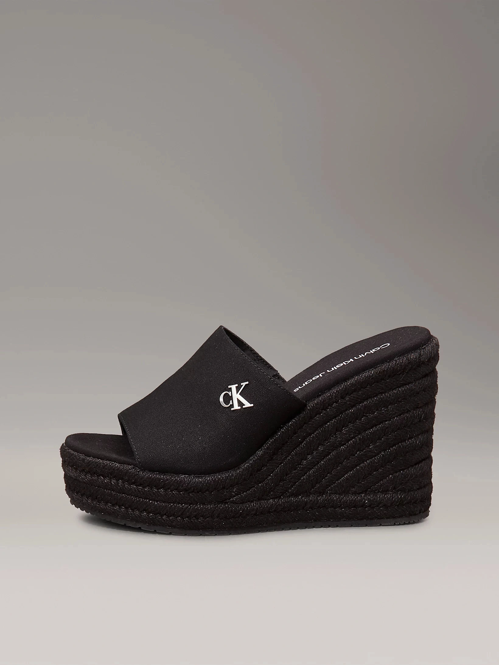 Calvin Klein Kadın Siyah Yüksek Taban Logolu Terlik