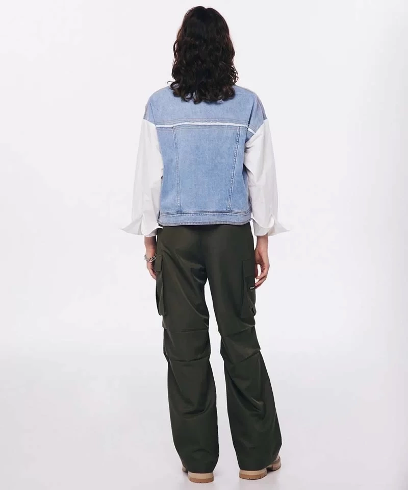 Twist Poplin Mıx Jean Ceket Kadın