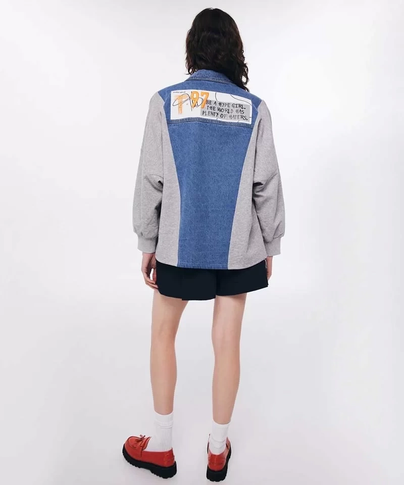 Twist Denim  Mıx Patch Aksesuarlı Kadın Ceket