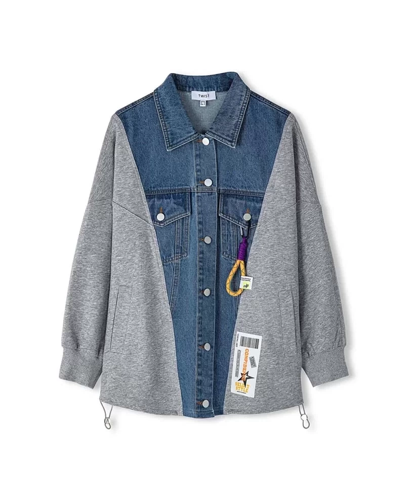 Twist Denim  Mıx Patch Aksesuarlı Kadın Ceket