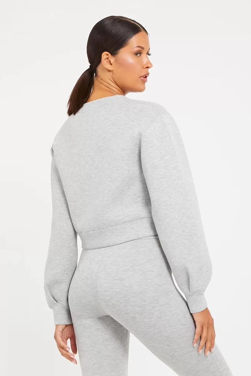 Guess Gofre Logolu Sweatshirt Gri