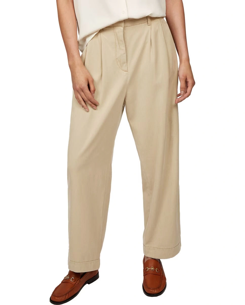 Tommy Hilfiger Kadın Bej Rahat Kesim Lastikli Chino Pantolon