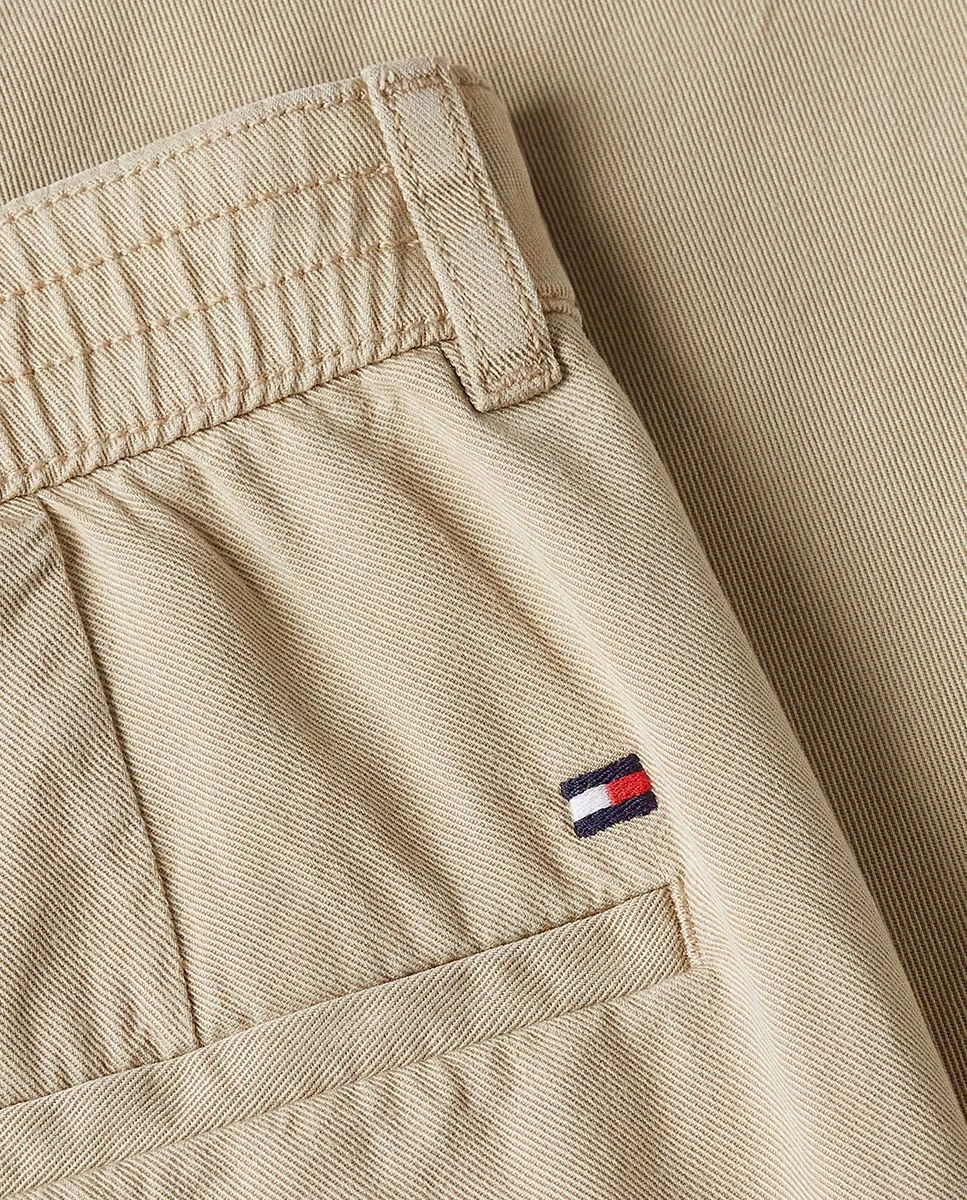 Tommy Hilfiger Kadın Bej Rahat Kesim Lastikli Chino Pantolon
