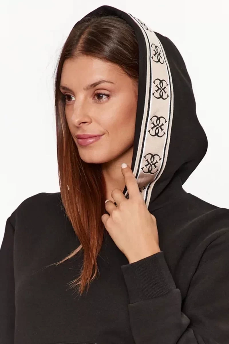 Guess Cymone Kapüşonlu Kadın Sweatshirt Siyah