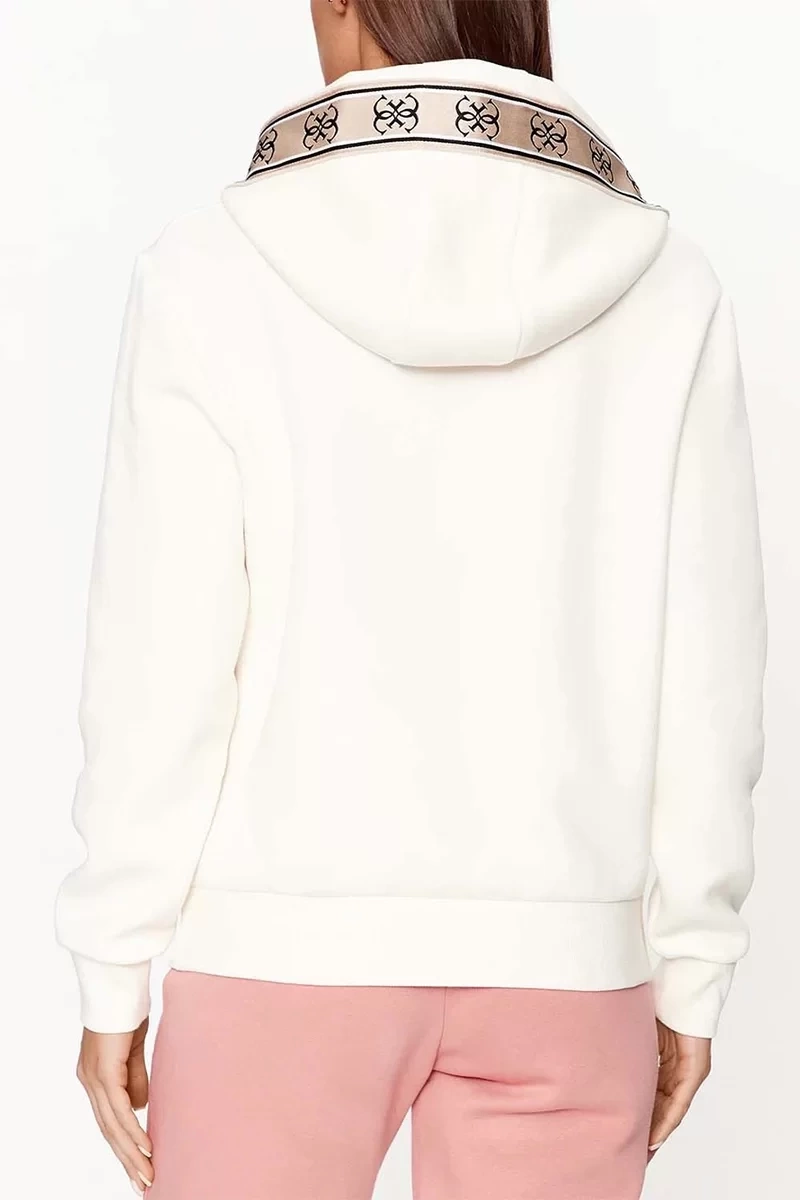 Guess Cymone Kapüşonlü Sweatshirt Ekru