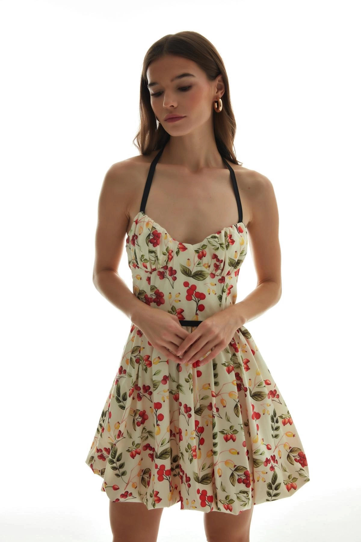 Desenli Mini Elbise