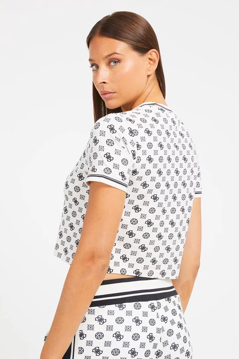 Guess 4G Ve Peony Logolu Tişört