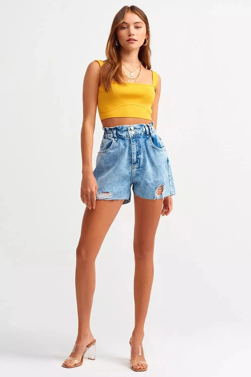 Dilvin Biyeli Crop Top-KAVUNİÇİ