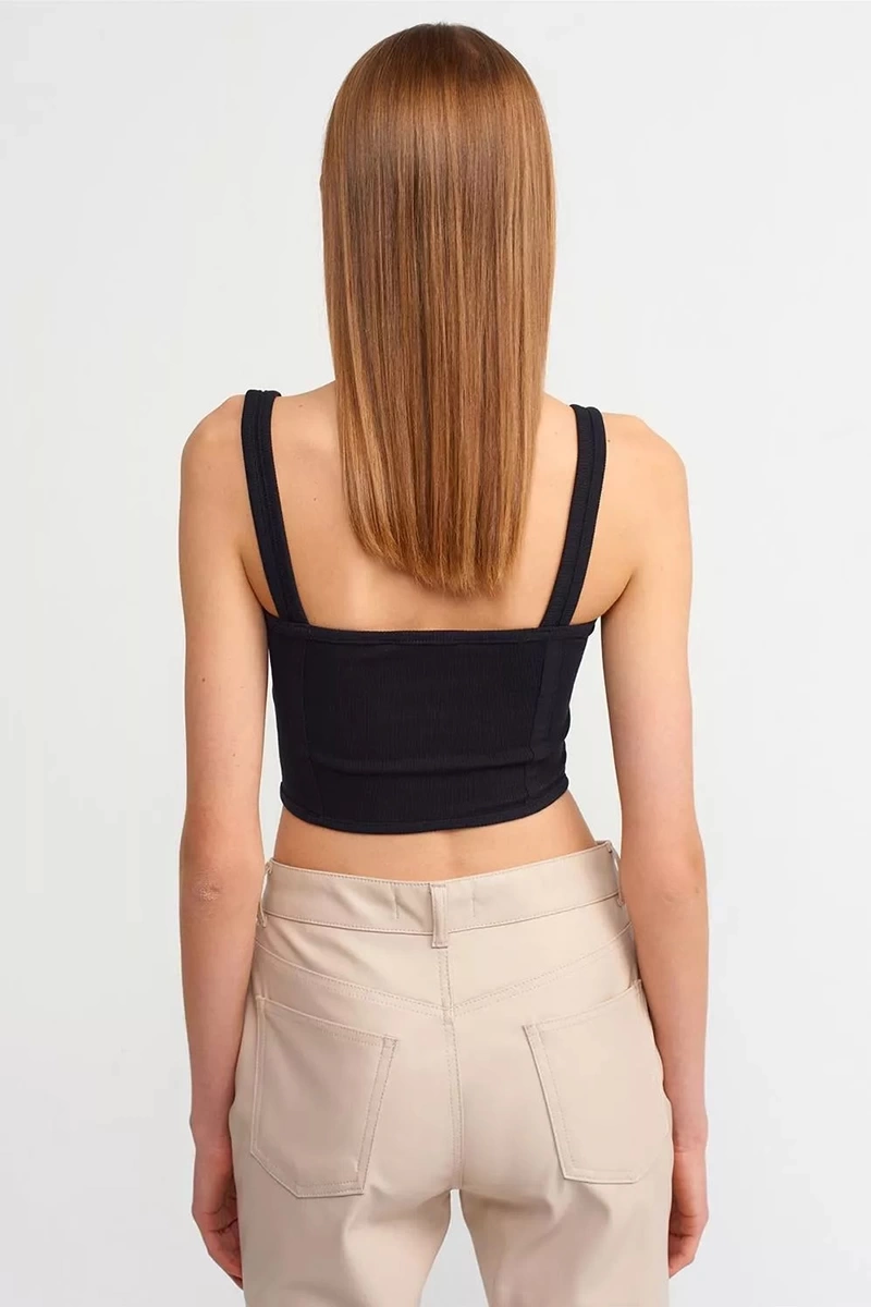 DİLVİN KORSE TOP-SIYAH
