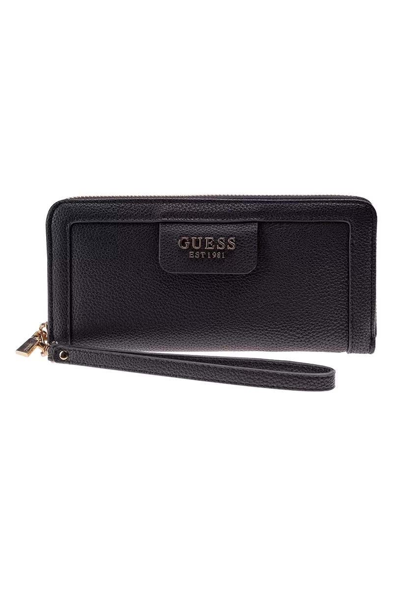Guess Eco Angy SLG Büyük Fermuarlı Cüzdan Siyah