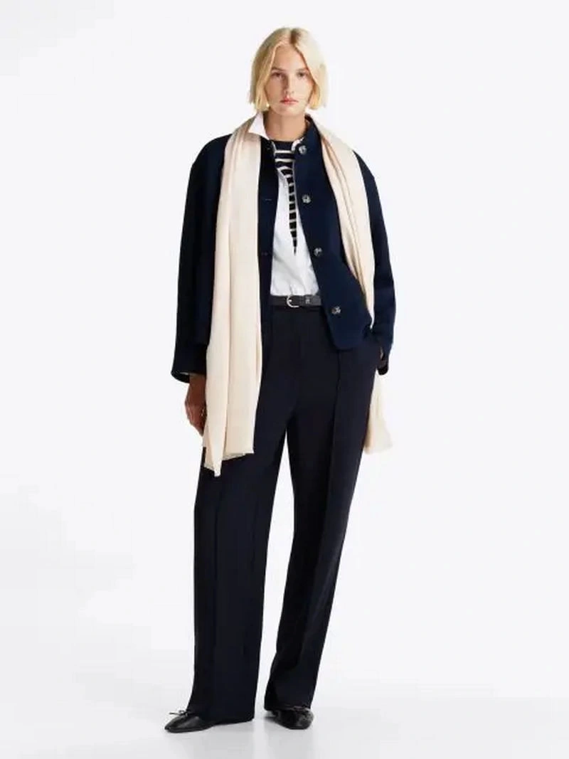 Tommy Hilfiger  Kadın Jakarlı Bej Eşarp