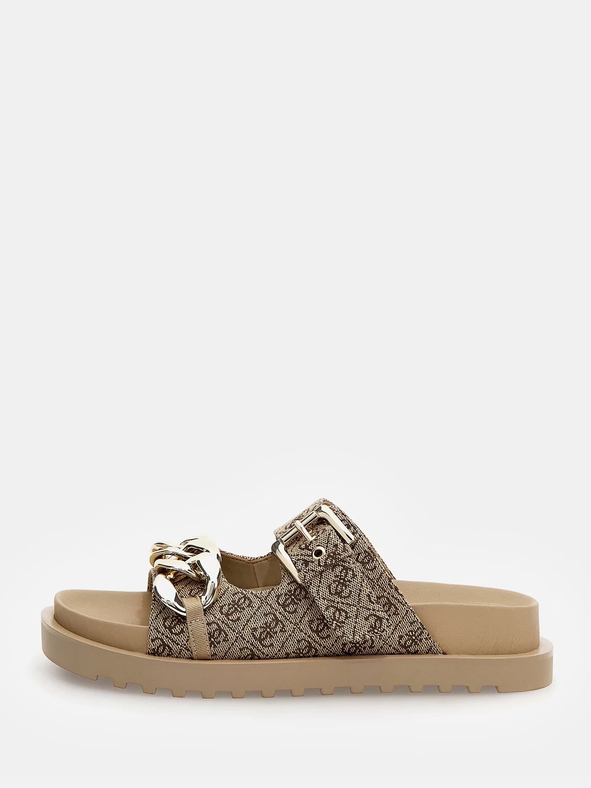 Guess Kadın Kahvrengi Fatema 4G Logo Slipper Terlik