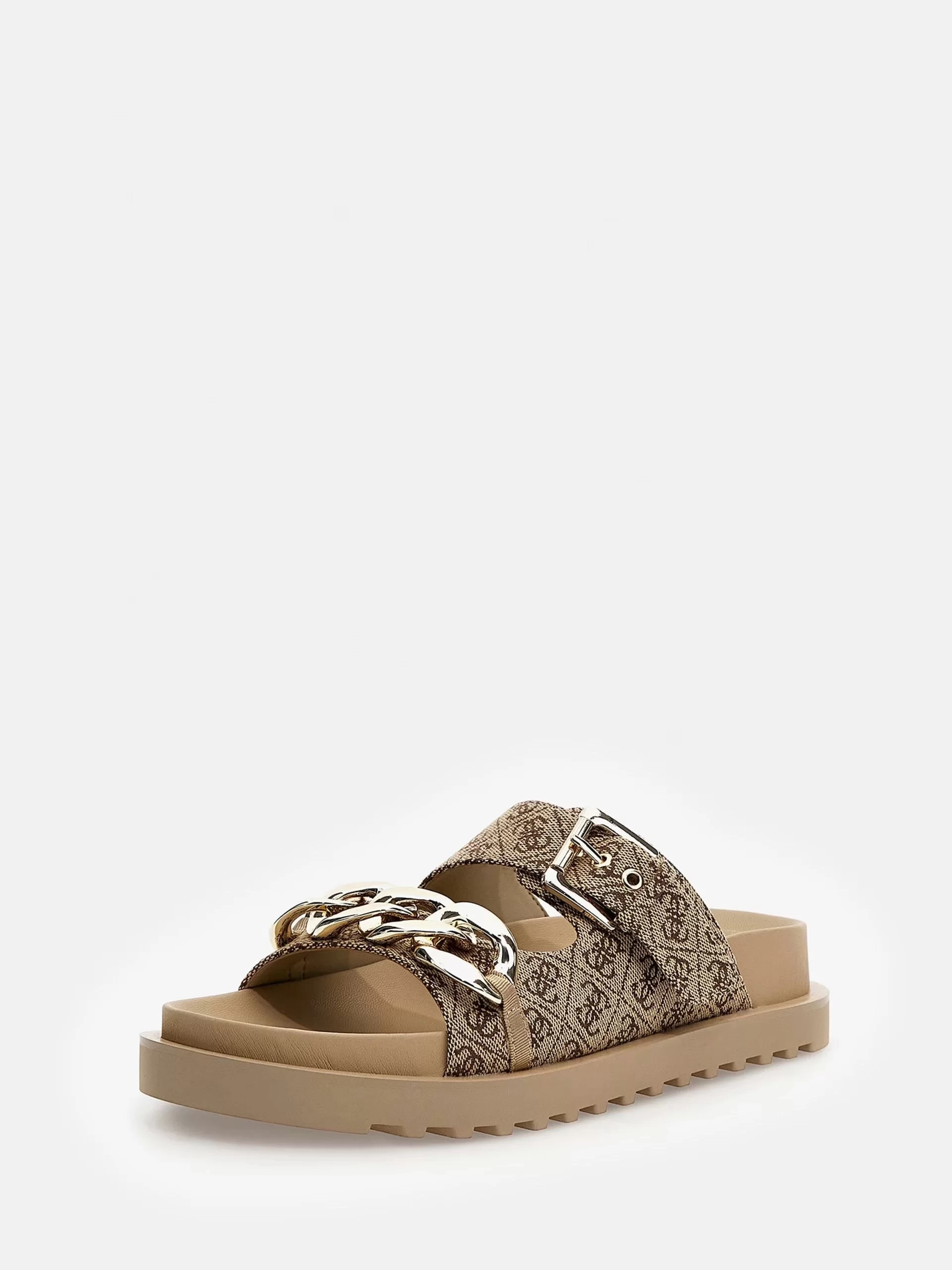 Guess Kadın Kahvrengi Fatema 4G Logo Slipper Terlik