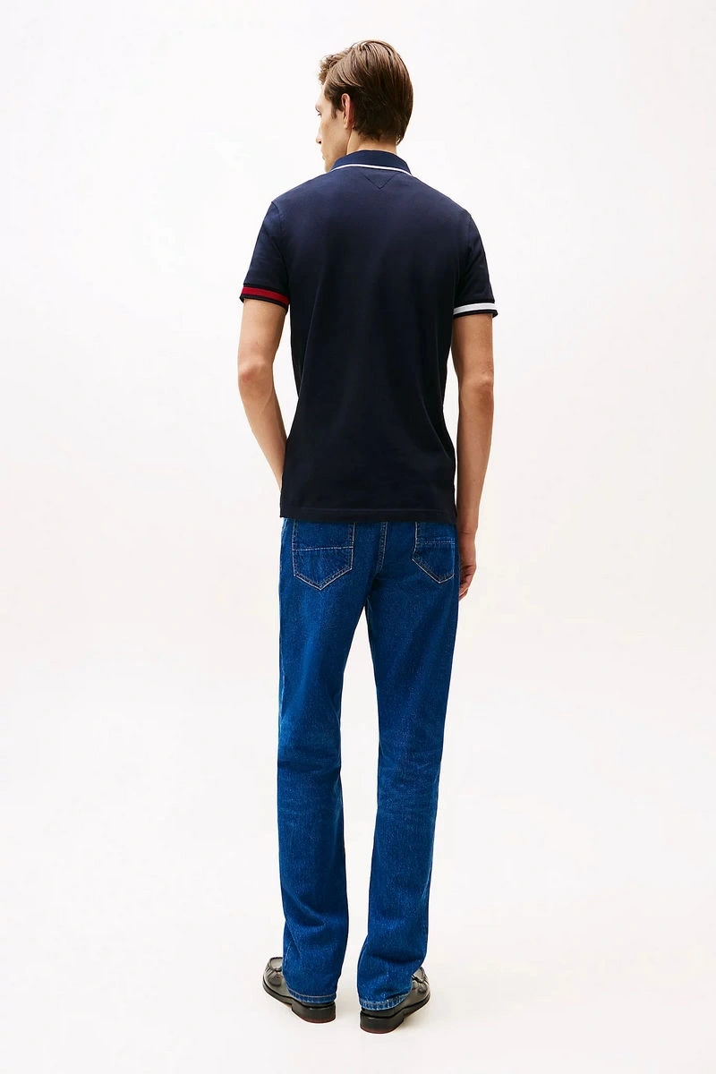 Tommy Hilfiger Erkek  Slim Fit  İmza Manşetli Polo  T-Shirt