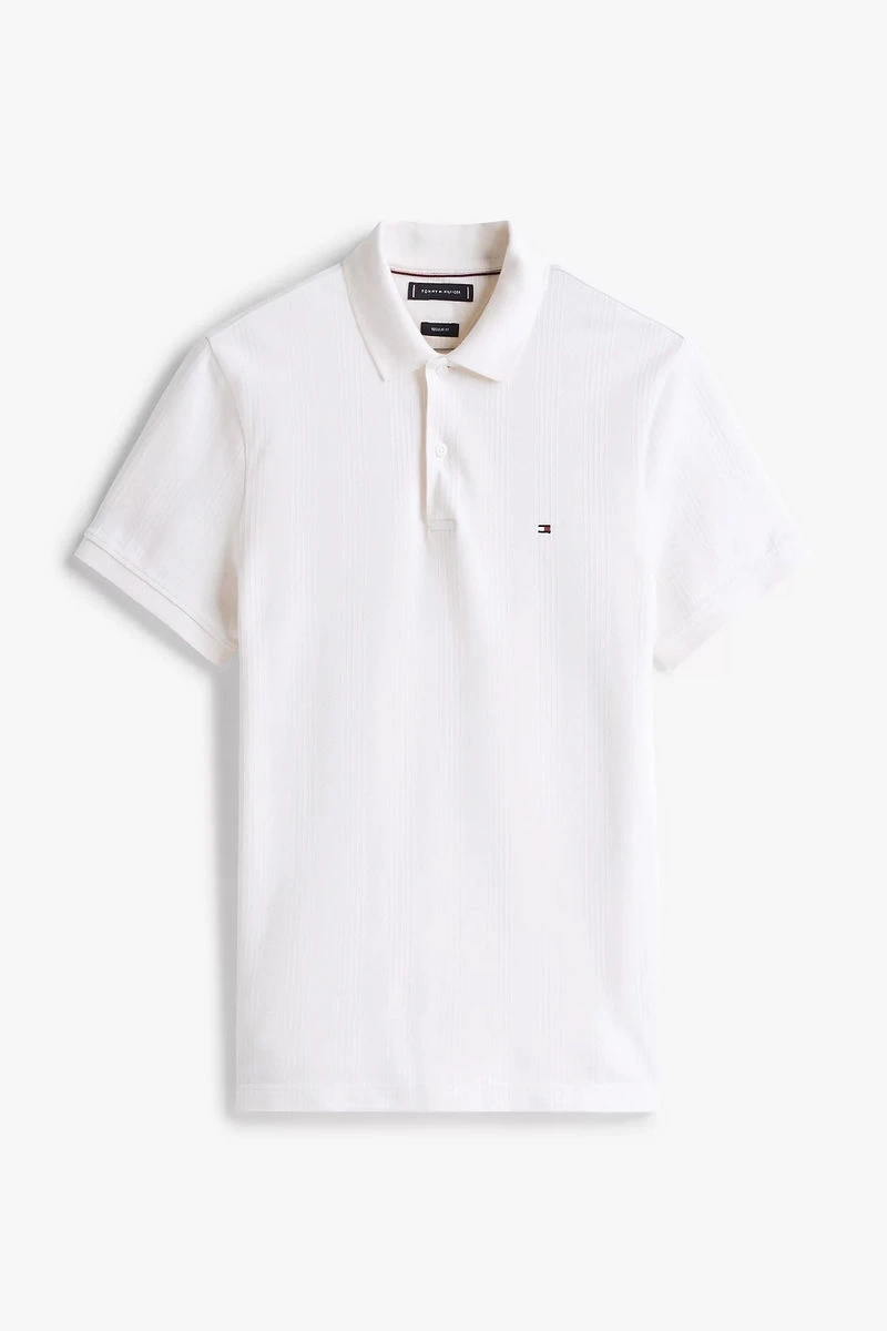 Tommy Hilfiger Erkek  İmza Manşetli  Beyaz polo T-Shirt