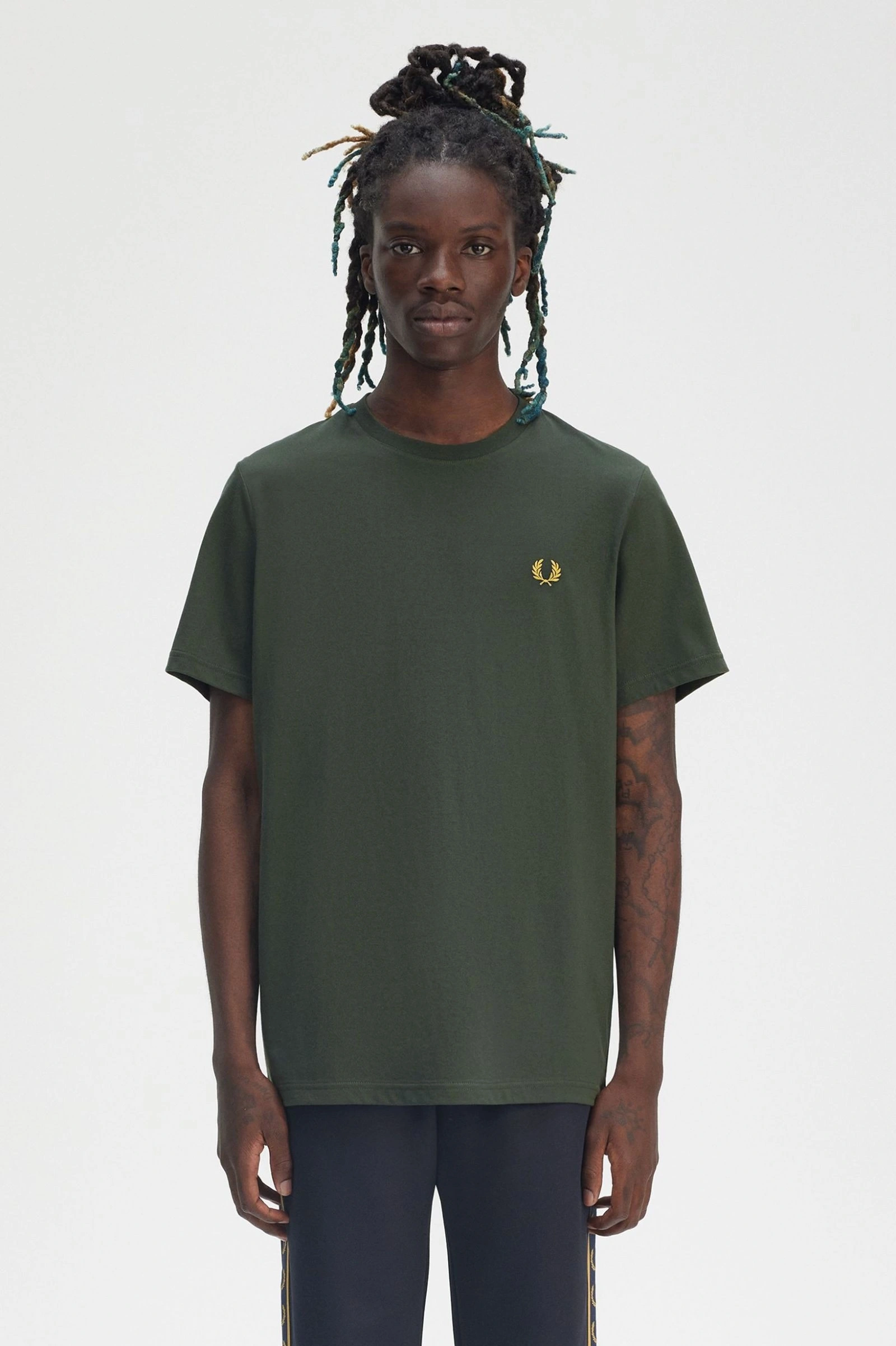 Fred Perry Erkek Haki Logo Detaylı T-shirt