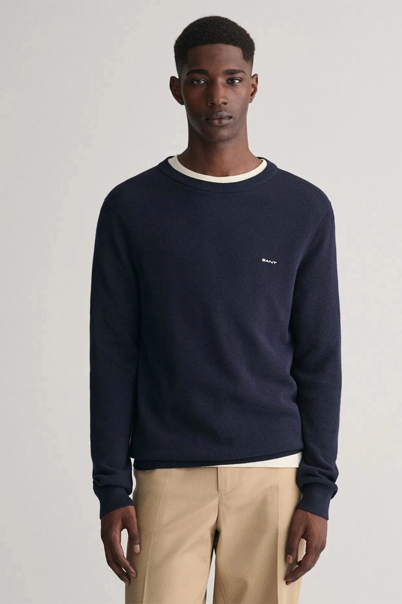 Gant Erkek Lacivert Regular Fit Kazak