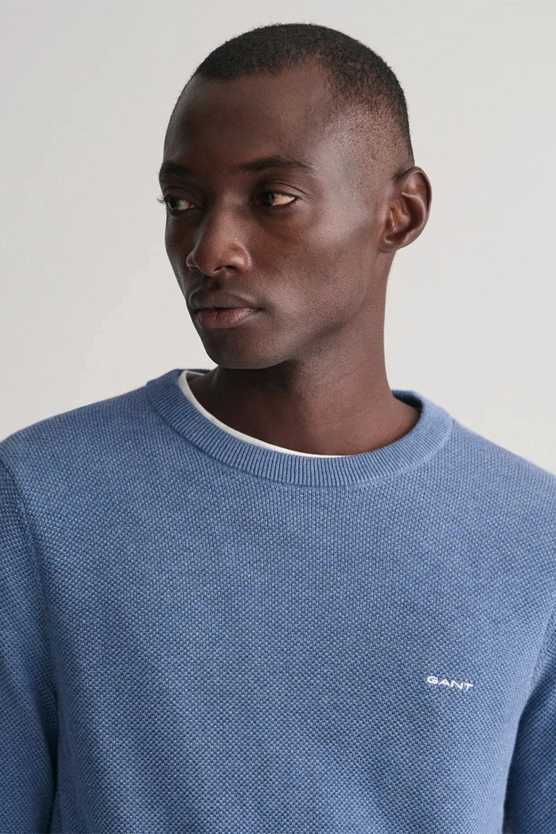 Gant Erkek Mavi Regular Fit Kazak