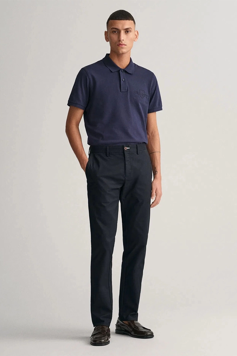 Gant Erkek Siyah Slim Fit Pantolon