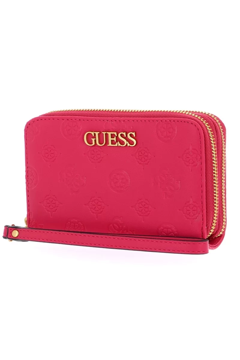 Guess Macenta Logolu  Geva SLG Orta Fermuarlı Cüzdan