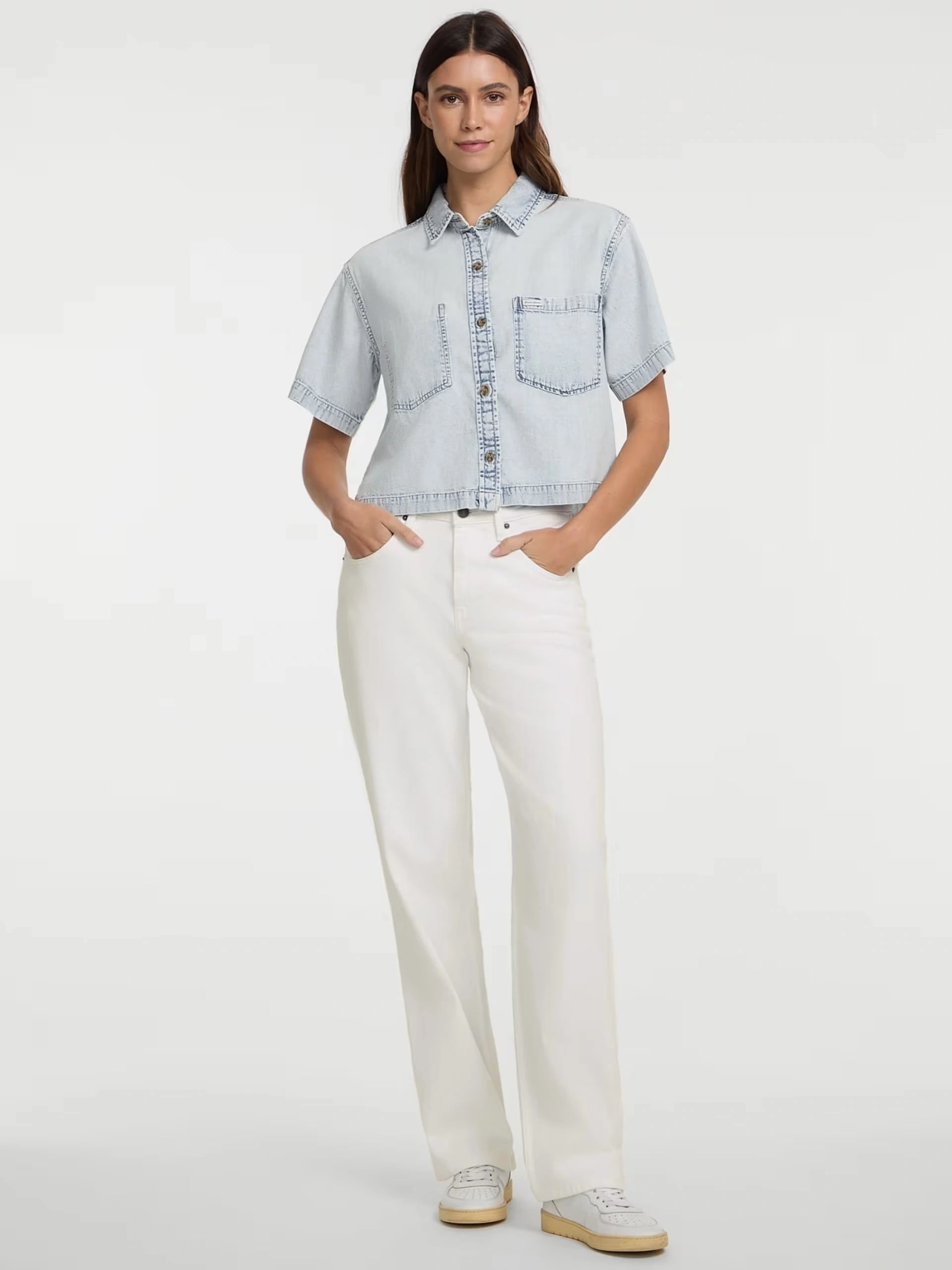 Guess Kadın  Mavi Fit  Jean Gömlek