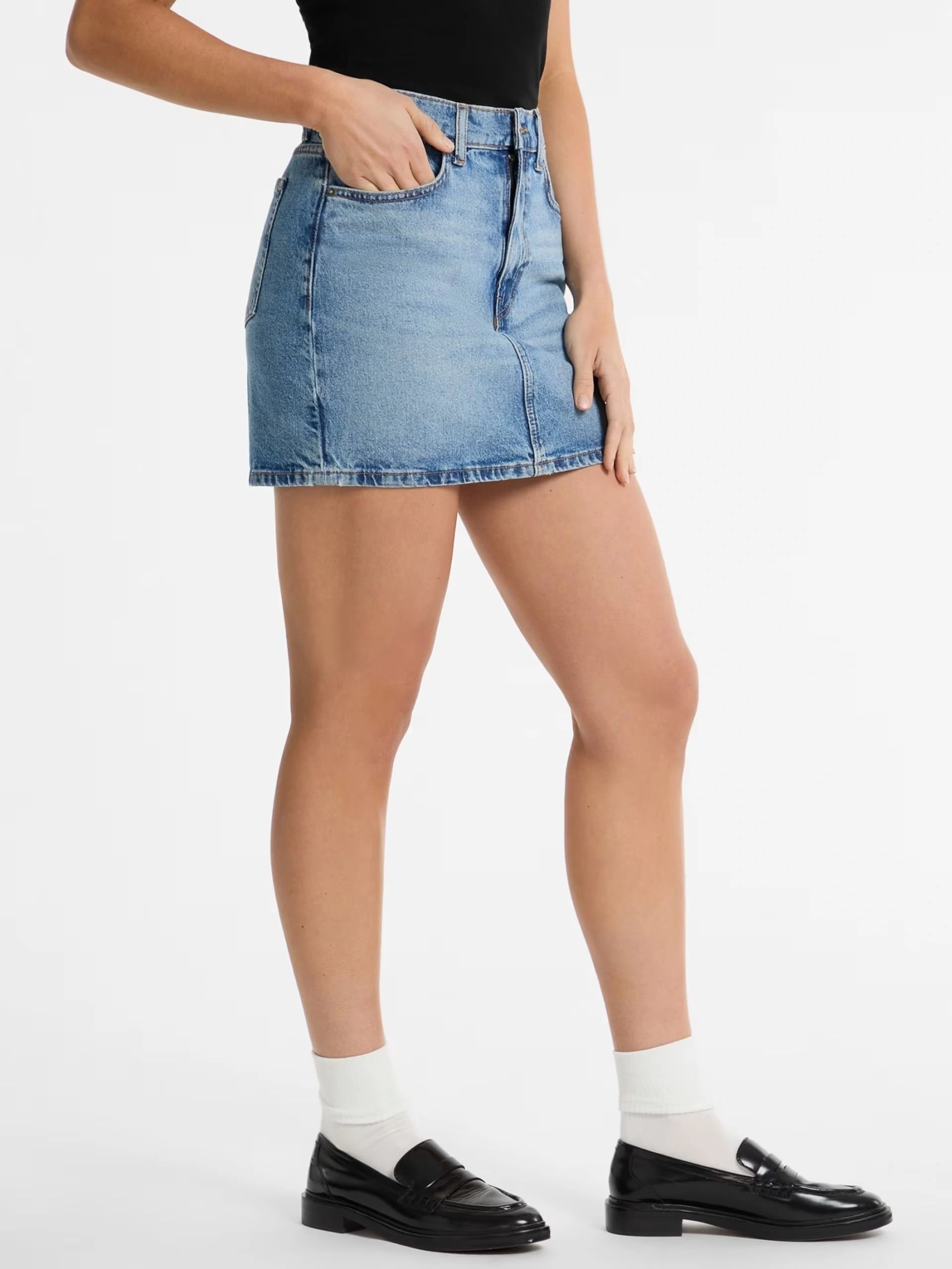 Guess Kadın  Mavi Jean Mini Etek