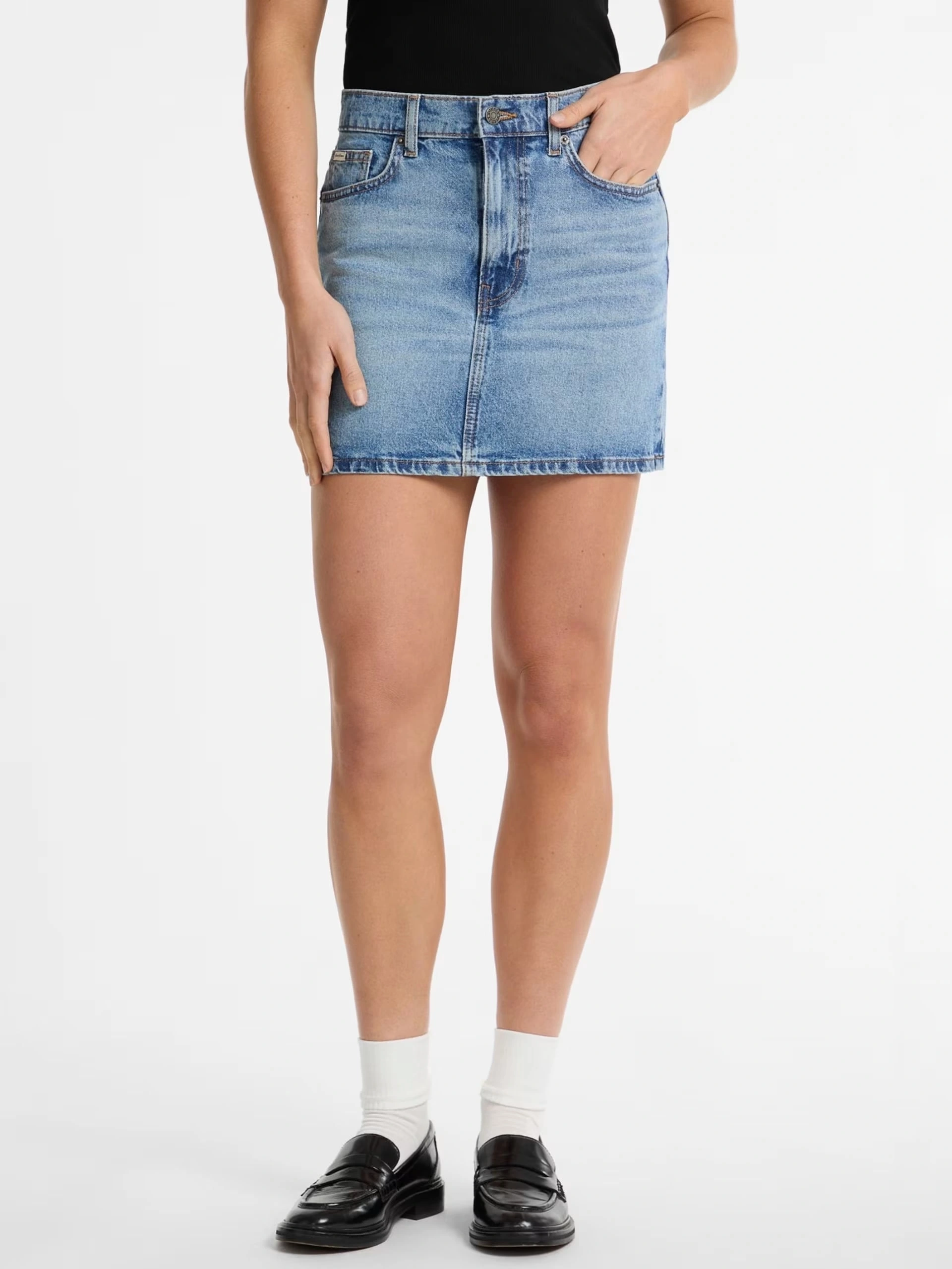 Guess Kadın  Mavi Jean Mini Etek